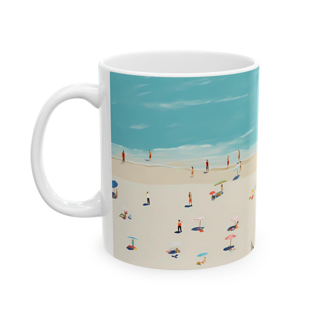 Beach Scene Ceramic Mug: Summer Vacation Drinkware