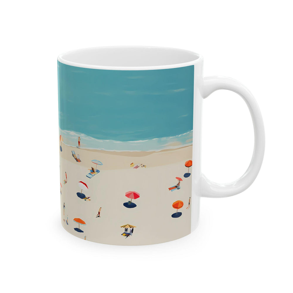 Beach Scene Ceramic Mug: Summer Vacation Drinkware