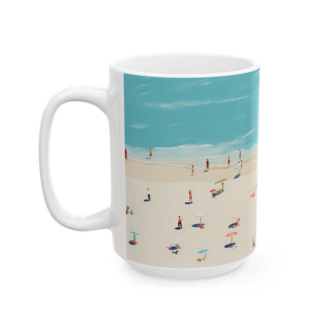 Beach Scene Ceramic Mug: Summer Vacation Drinkware