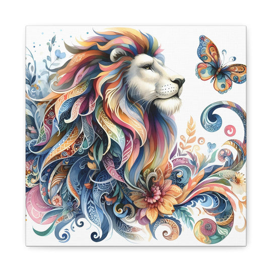 Colorful Lion Canvas Wall Art