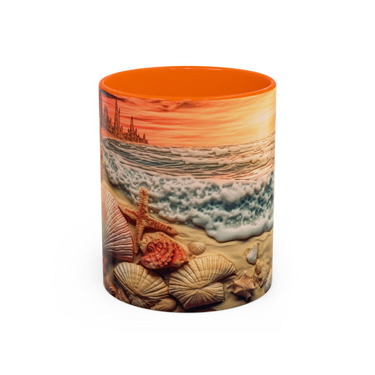 Coastal Sunset Coffee Mug: Beach Lover Gift, 11oz