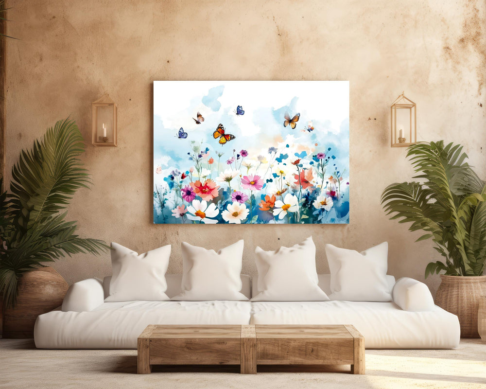Watercolor Butterfly Meadow Art (Digital Download)