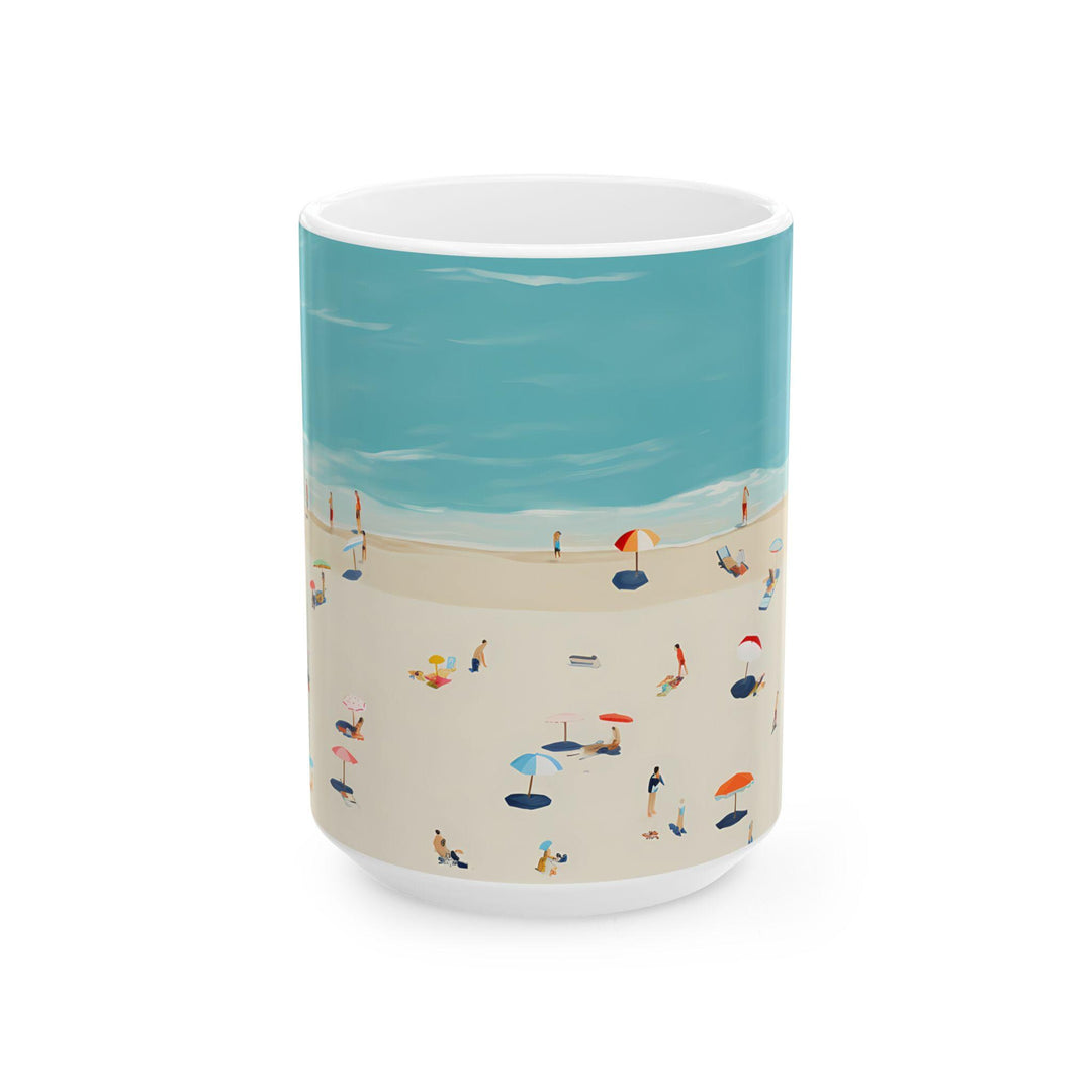 Beach Scene Ceramic Mug: Summer Vacation Drinkware