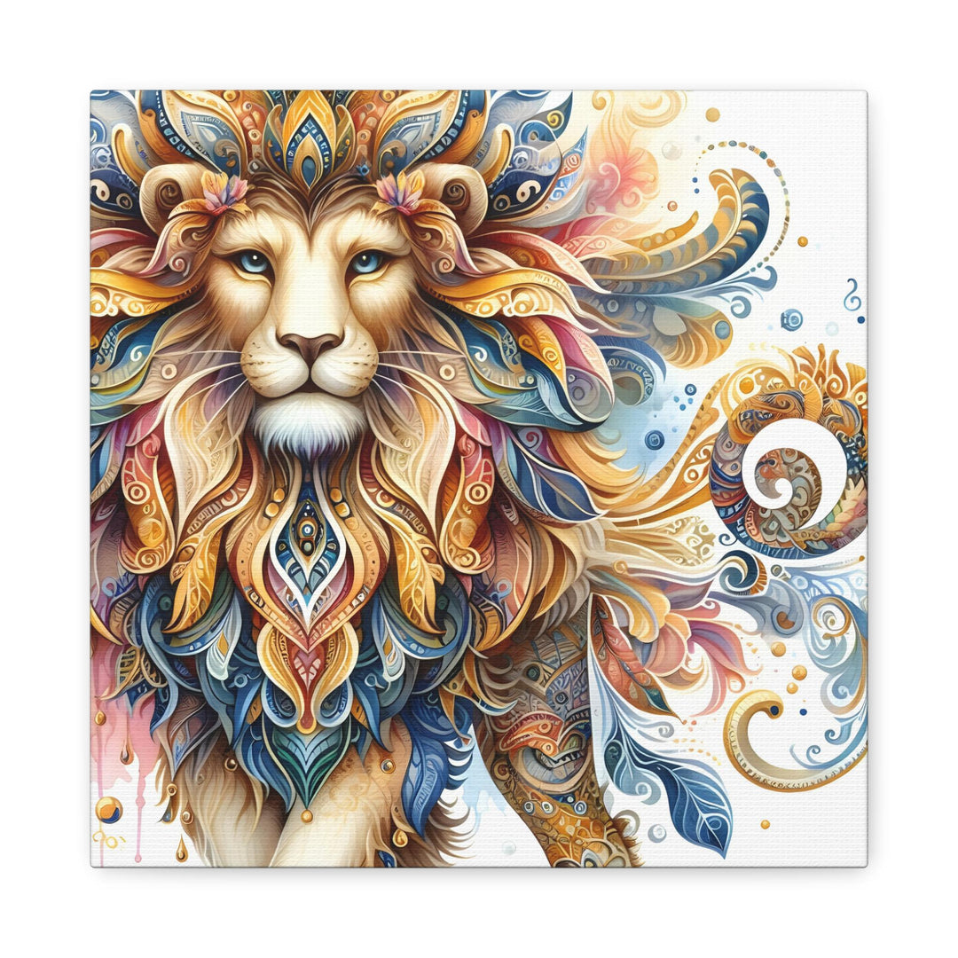 Bohemian Lion Floral Art Canvas