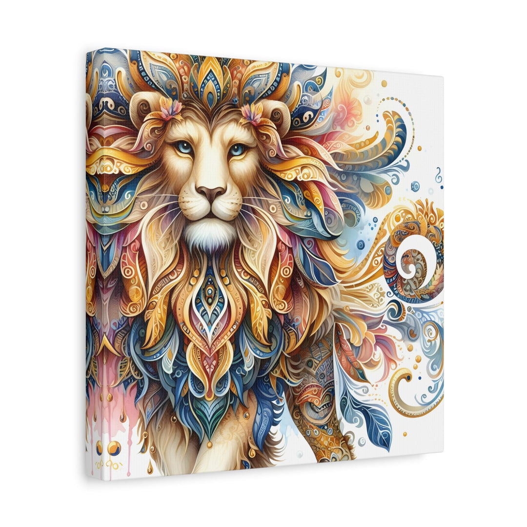 Bohemian Lion Floral Art Canvas