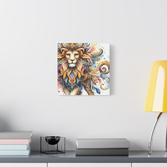 Bohemian Lion Floral Art Canvas