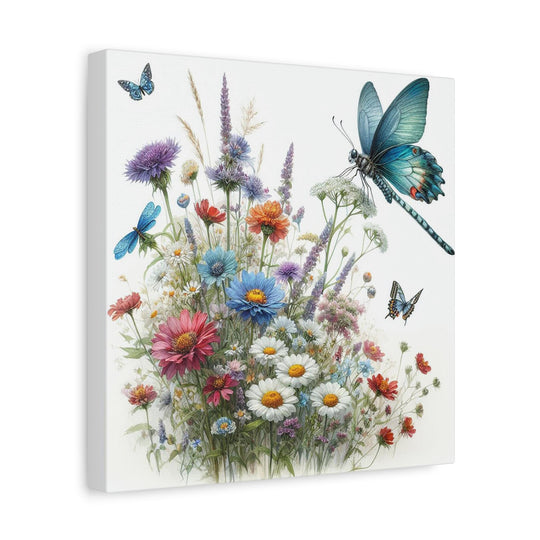 Wildflower &amp; Butterfly Canvas Art