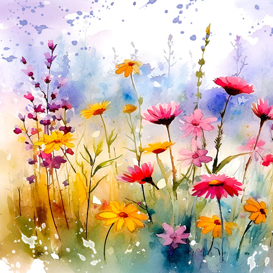 Boho Wildflower Watercolor Print (Digital Download)