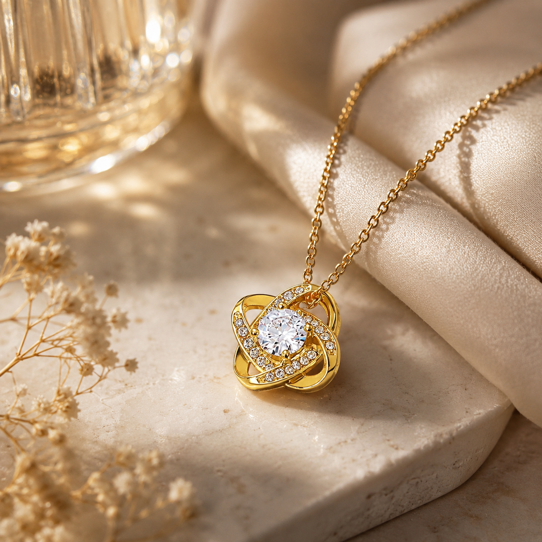 Love Knot Cubic Zirconia Necklace