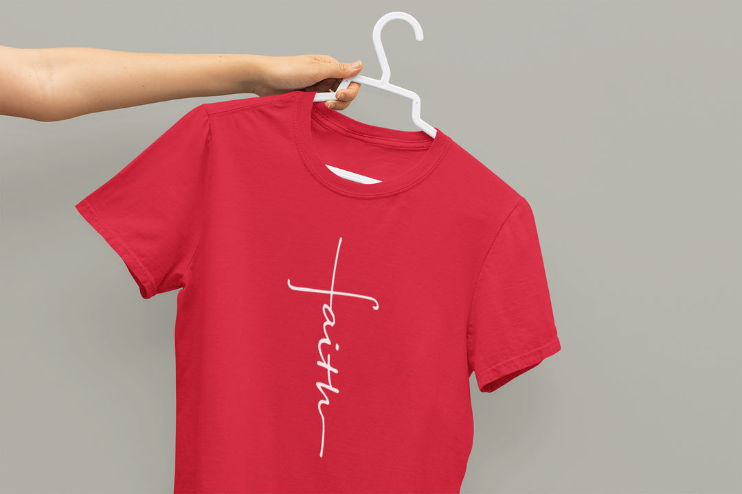 Red t-shirt with &