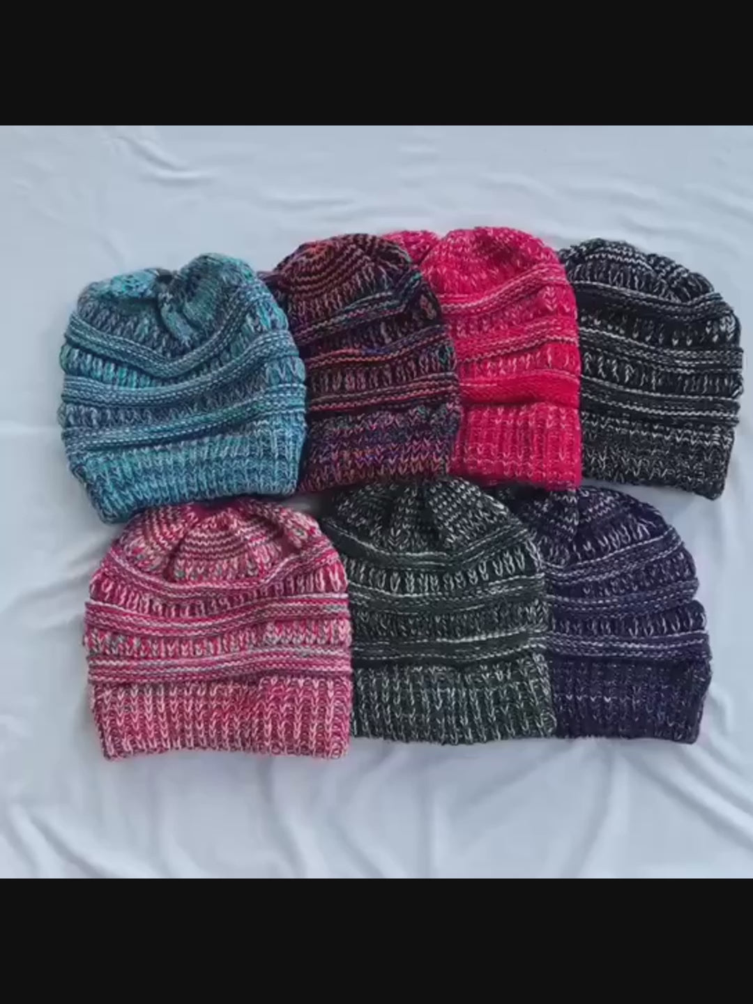 Knit Ponytail Beanie Hat for Women
