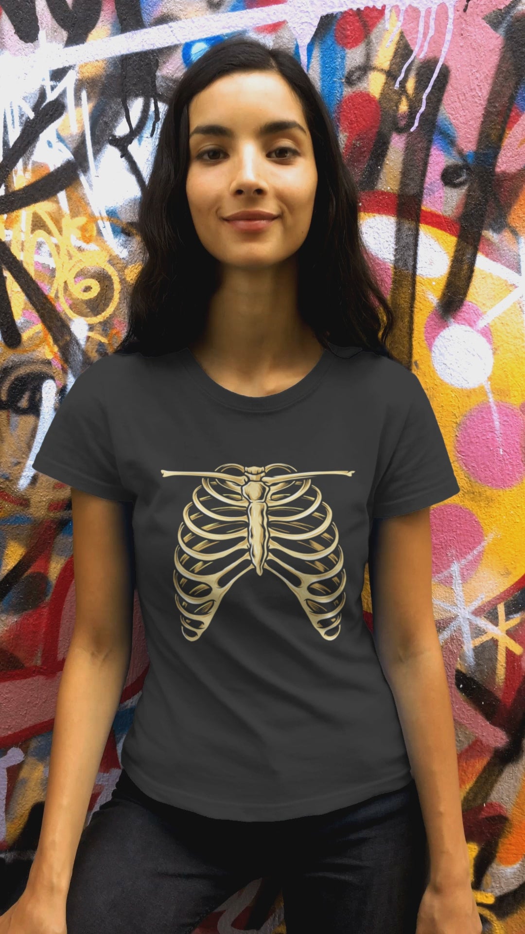 Women Rib Cage Skeleton Tee