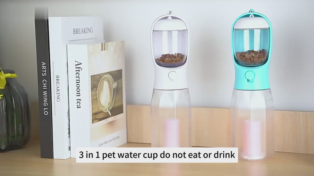 Portable Pet Cup 3-in-1 Dog Water &amp; Snack Bottle