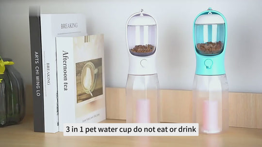 Portable Pet Cup 3-in-1 Dog Water &amp; Snack Bottle