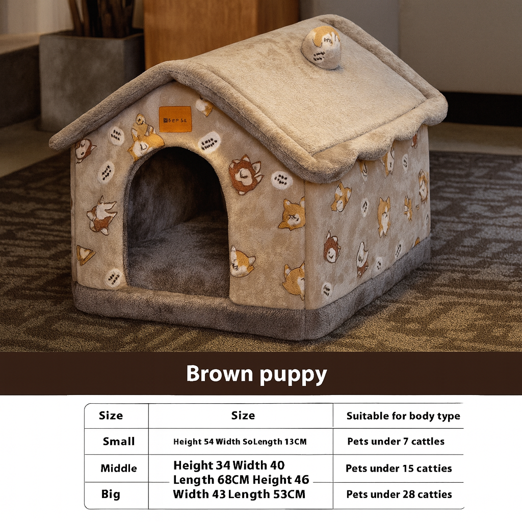 Plush Cozy Foldable Pet House
