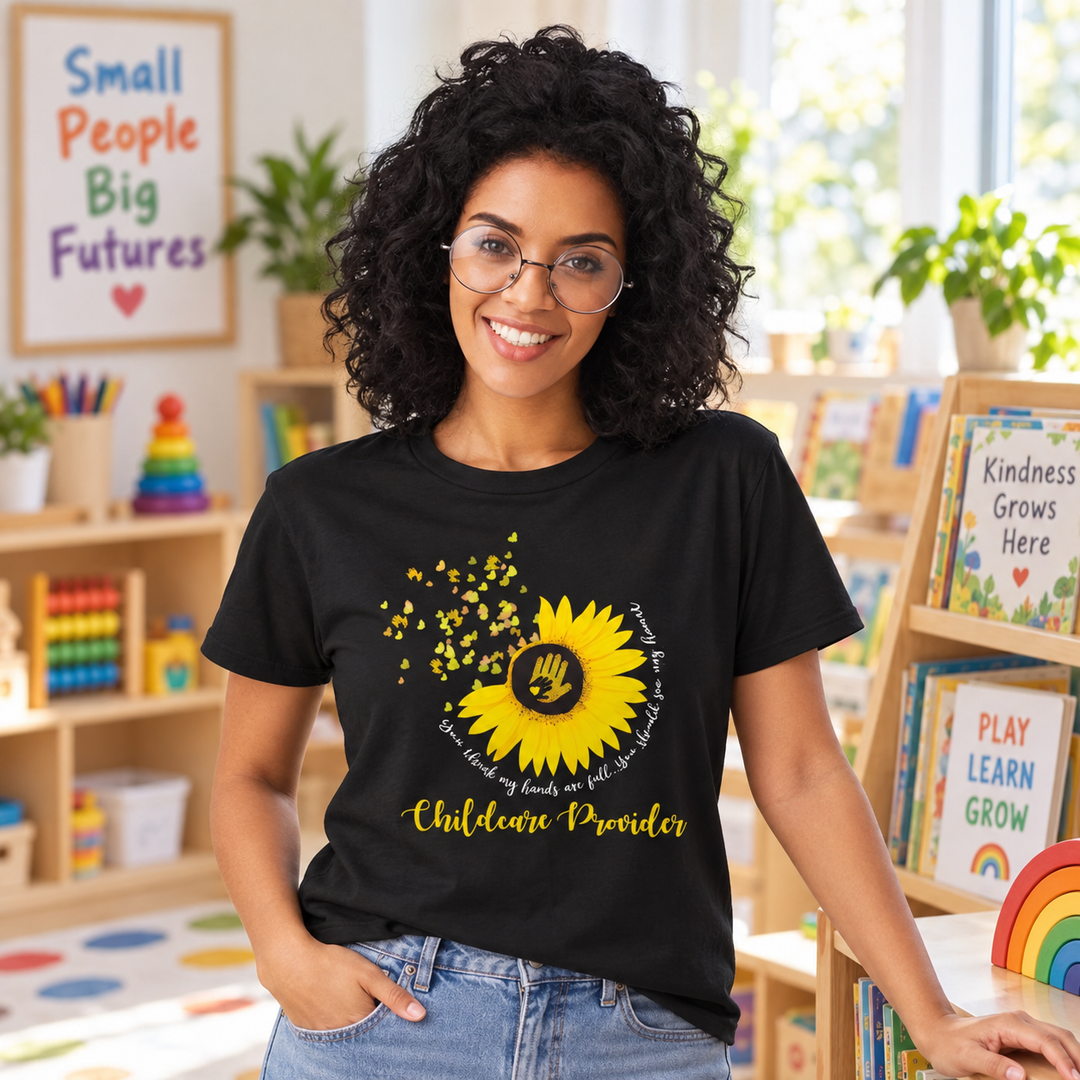 Sunflower Heart Full Childcare Provider T-Shirt
