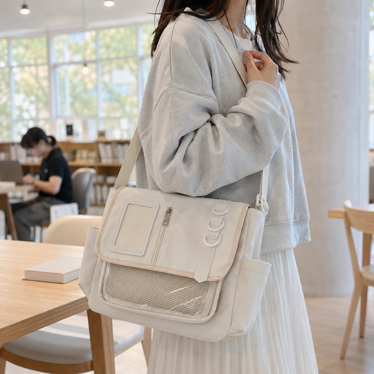 Y2K Transparent Nylon Crossbody Messenger Bag